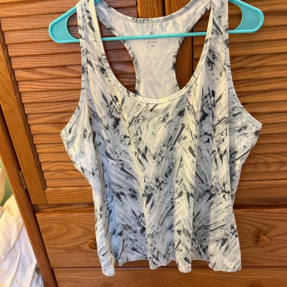 Athleta Women’s mint Green & Gray Brushstroke Racerback Tank Top Suze XL